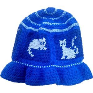 Cats Brim Hat Handmade - M-L Size